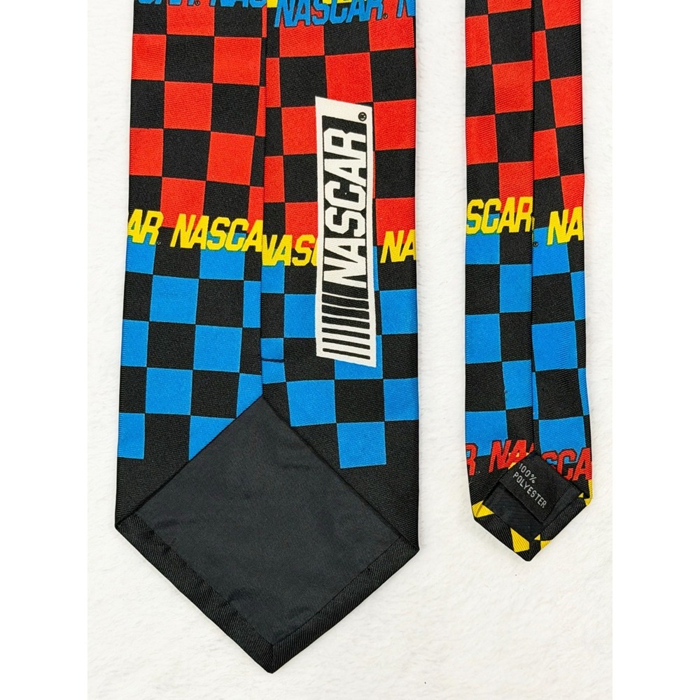 Nascar Pit Crew Necktie Ties Checkered Flag Pattern Race Car Fans Dadcore - Picture 3 of 4